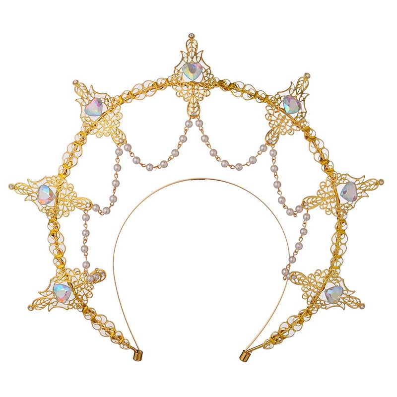 BLESSUME Halo Crown Mary Goddess Headband Women's Halloween Costume Goddess Headpiece (Style 2) - Image 1